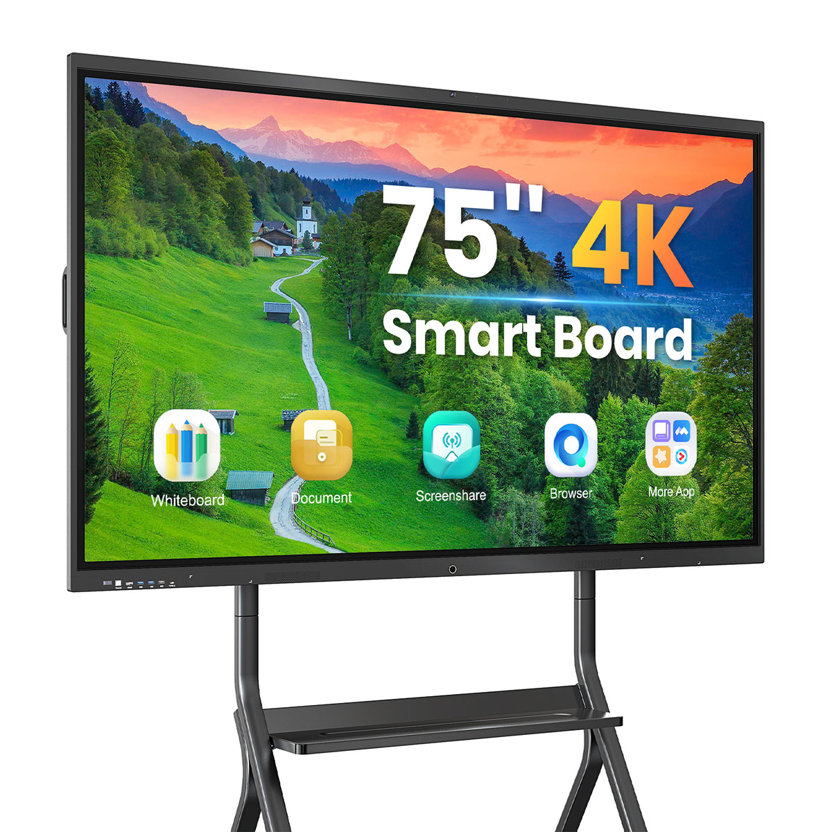 Cryonavis 4K UHD Interactive Touchscreen Smart Board, Android 14 Wireless Digital Whiteboard with Open App Ecosystem, Wall-Mounted Smartboard for Classroom Home Office Studio